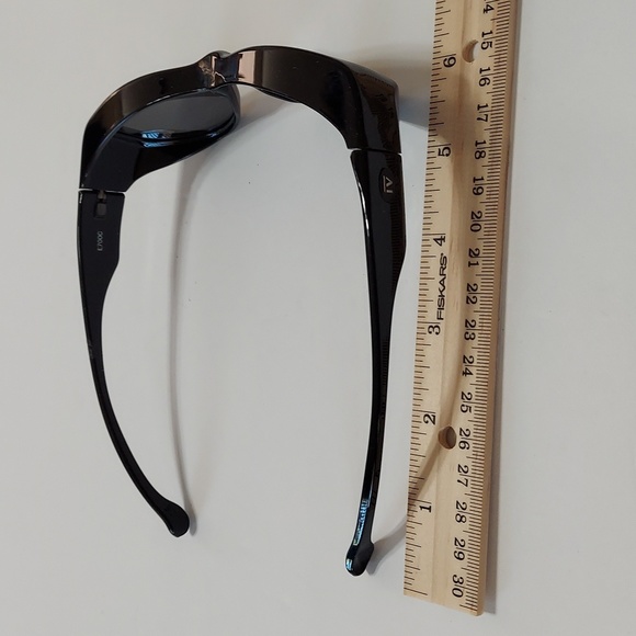 NWOT Jet Black Wraparound Unisex Sunglasses With Dark Grey Lens - Picture 9 of 9